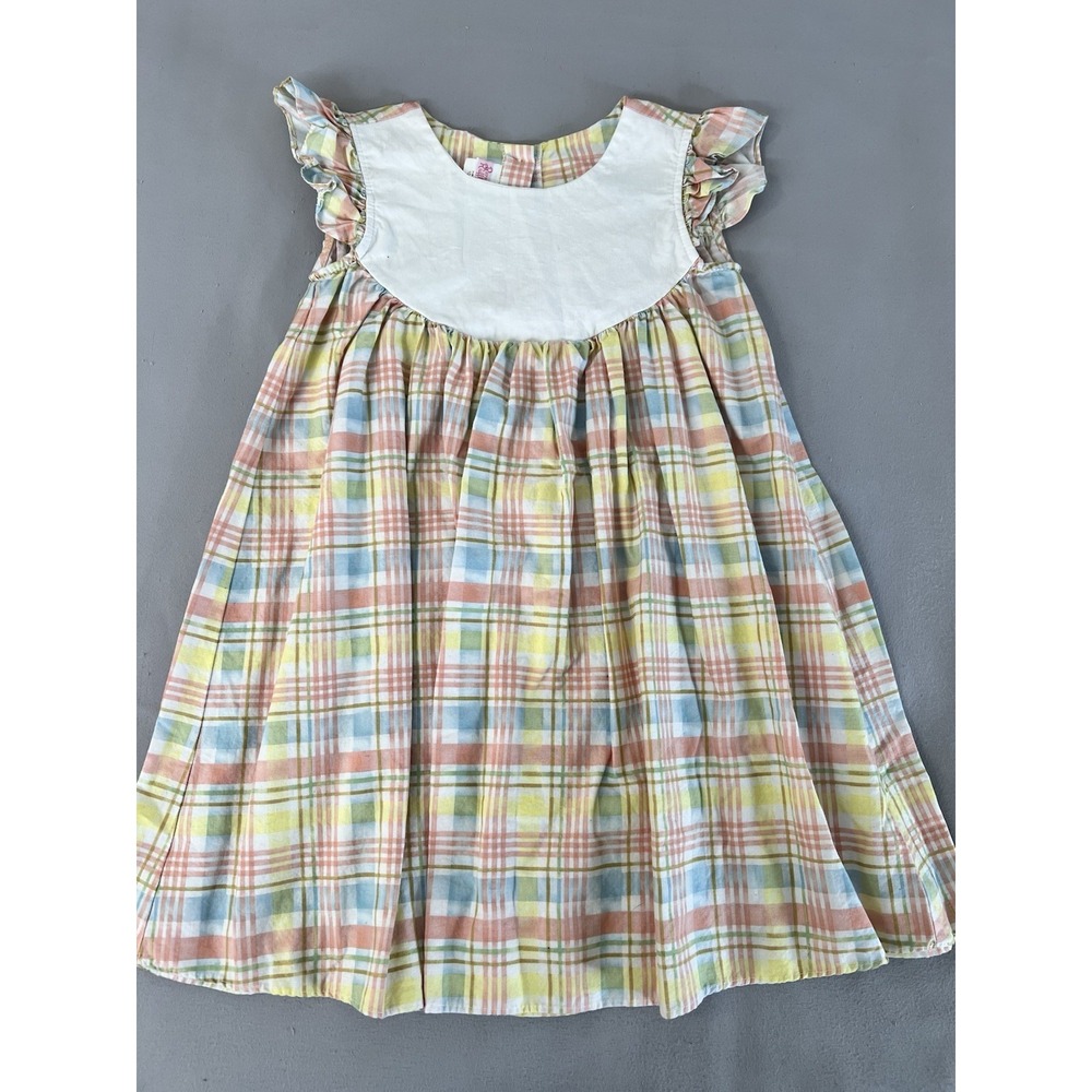 Ricrac & Ruffles Gira Dress Sz 10 Plaid Print